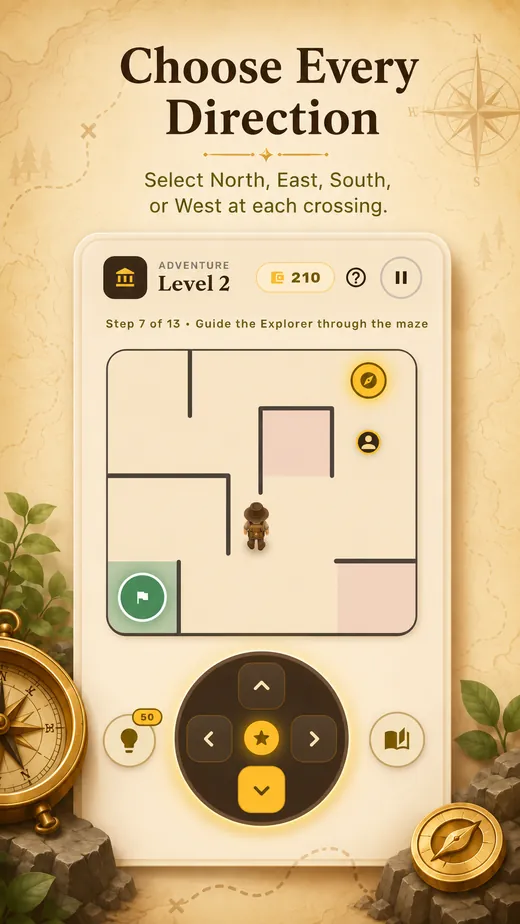 CompassQuestX choose every direction gameplay screenshot