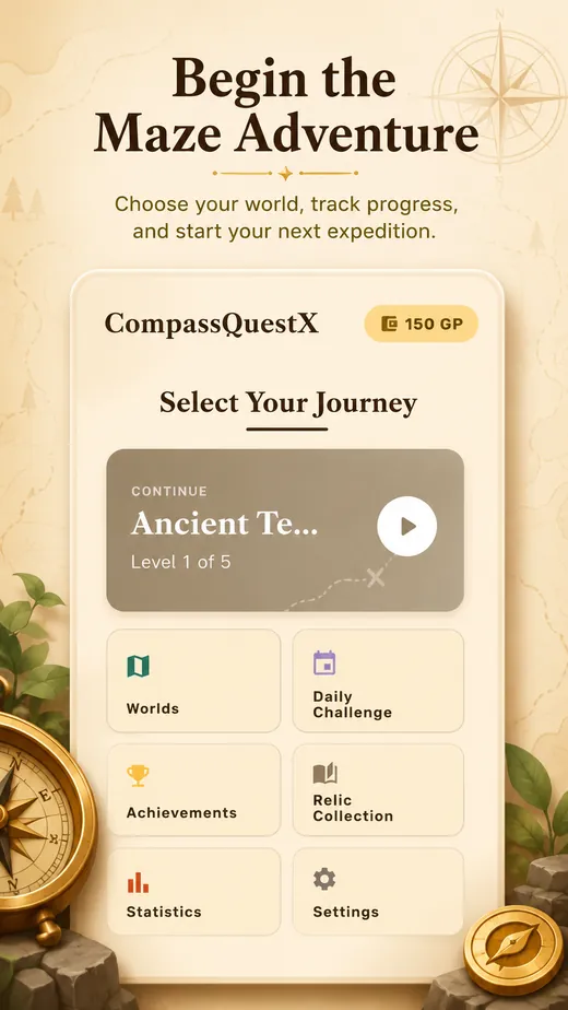 CompassQuestX select journey screen